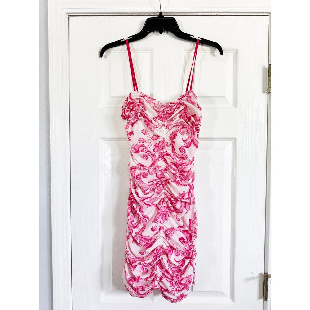 NWT L’Agence Karly Ruched Mesh Mini Bodycon Dress Small S - Picture 3 of 7